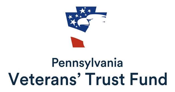 A photo of an American Flag keystone with an eagle that reads Pennsylvania Veterans’ Trust Fund.