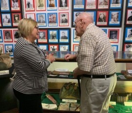 June 14, 2019 - Giving remarks at the opening of the Fulton County Historical Society’s new WWII exhibit in McConnellsburg’s Fulton House Museum
Senator Ward with Lee Vickroy in front of the WWII exhibit 06/14/19