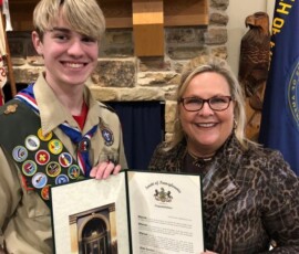 March 27, 2022 - Congratulations to Zachary Kramer who recently earned the rank of Eagle Scout. Zachary is a member of Boy Scout Troop 171, chartered by the Otterbein United Methodist Church in Boiling Springs. What a fine, young man who has a bright future! 03/27