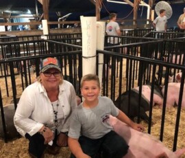 August 14, 2019 - It was so fun to participate in the Blair County Junior Livestock Auction in Martinsburg. Pictured is Ty Uplinger a 6th grader with his 240 pound market hog.
Also pictured are the scholarship donors and recipients from last year. 08/14/19