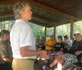 July 16, 2019 - It was a pleasure to attend the "Friends of Trough Creek" public meeting held by PA Parks & Forests Foundation recently. Pictured is Marci Mowery, President of the Foundation and Joe Basil, Trough Creek Park. Manager. It was an informative session where ideas were shared to benefit the park. 07/16/19