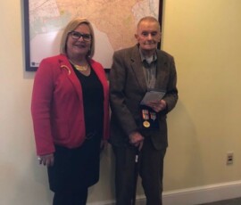 December 21, 2018 - I had the honor and the privilege to meet and present with Senator Toomey's office the Ambassador for Peace Medal to Lewis Smedley of Newville. Lewis served in the Korean War and this medal is an expression of appreciation from the Korean government to US service men and women who served in the Korean conflict. Thank you Mr. Smedley for your service and congratulations to the three other veterans who received the award. 12/21/18